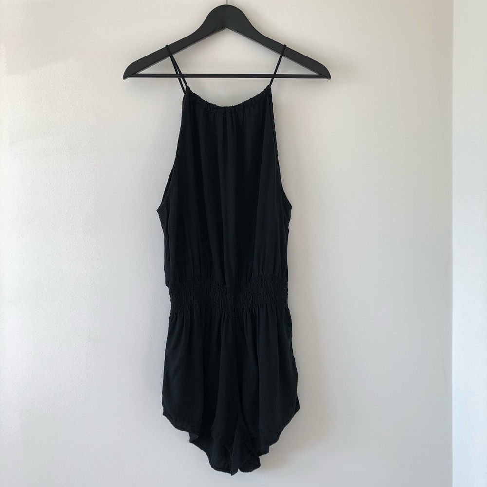 Brandy Melville Black High Neck Romper